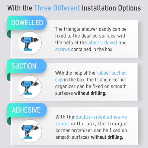 Shower Corner Caddy with Vacuum Suction Cups